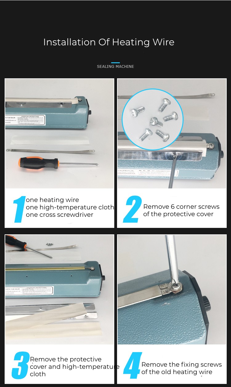 Hand Plastic Bags Heat Sealer Tool Aluminum Foil Impulse Sealing Machine