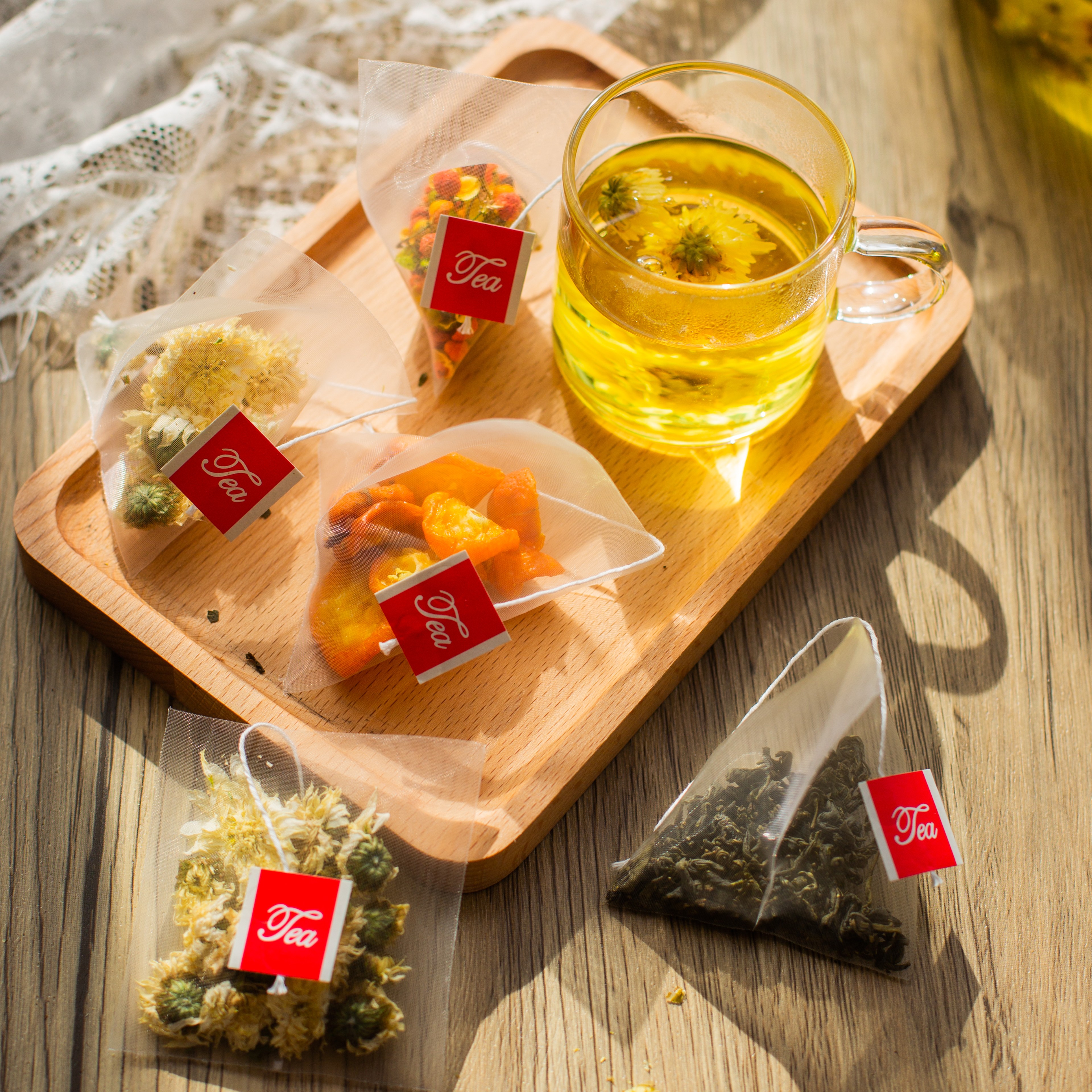 Pla mesh disposable tea bags eco friendly material product